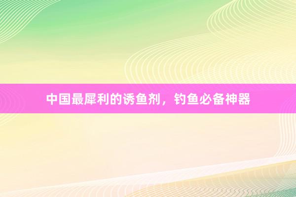 中国最犀利的诱鱼剂，钓鱼必备神器
